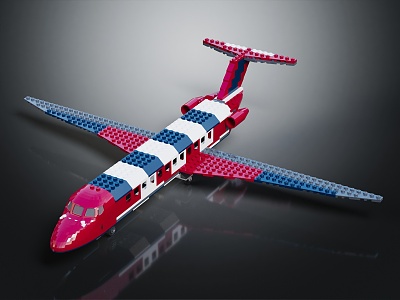 Modern Toy Plane Lego Plane Pixel Plane Cartoon Plane model