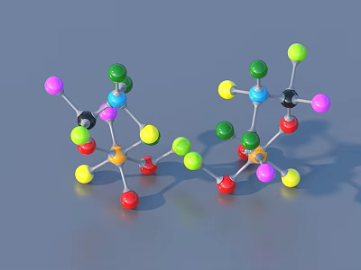 Vibrant Molecular Model Featuring Colored Spheres And Rod Connections For Household Use 3d model