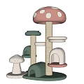 Cat Climbing Rack Cat Nest Cat Tree Cat Cave Cat Toy Mushroom Cat Climbing Rack Vertical Integrated Cat Climbing Rack Sisal Cat Grab Column 3d model