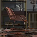 Stylish Entryway Cabinet And Side Cabinet With Gold Frame Decorative Vases Artwork And Chairs