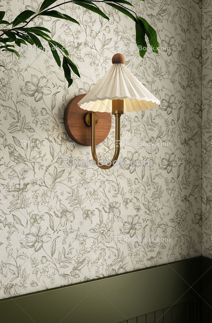 French antique wall lamp 3d model