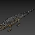 Detailed Crocodile 3D Model With Open Mouth And Scaly Skin