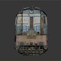 Vintage Train Car With Rustic Colorful Exterior And Old Metal Windows