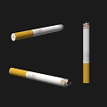 Cigarettes With Filter Tips And Lit Ends On Black Background 3d model