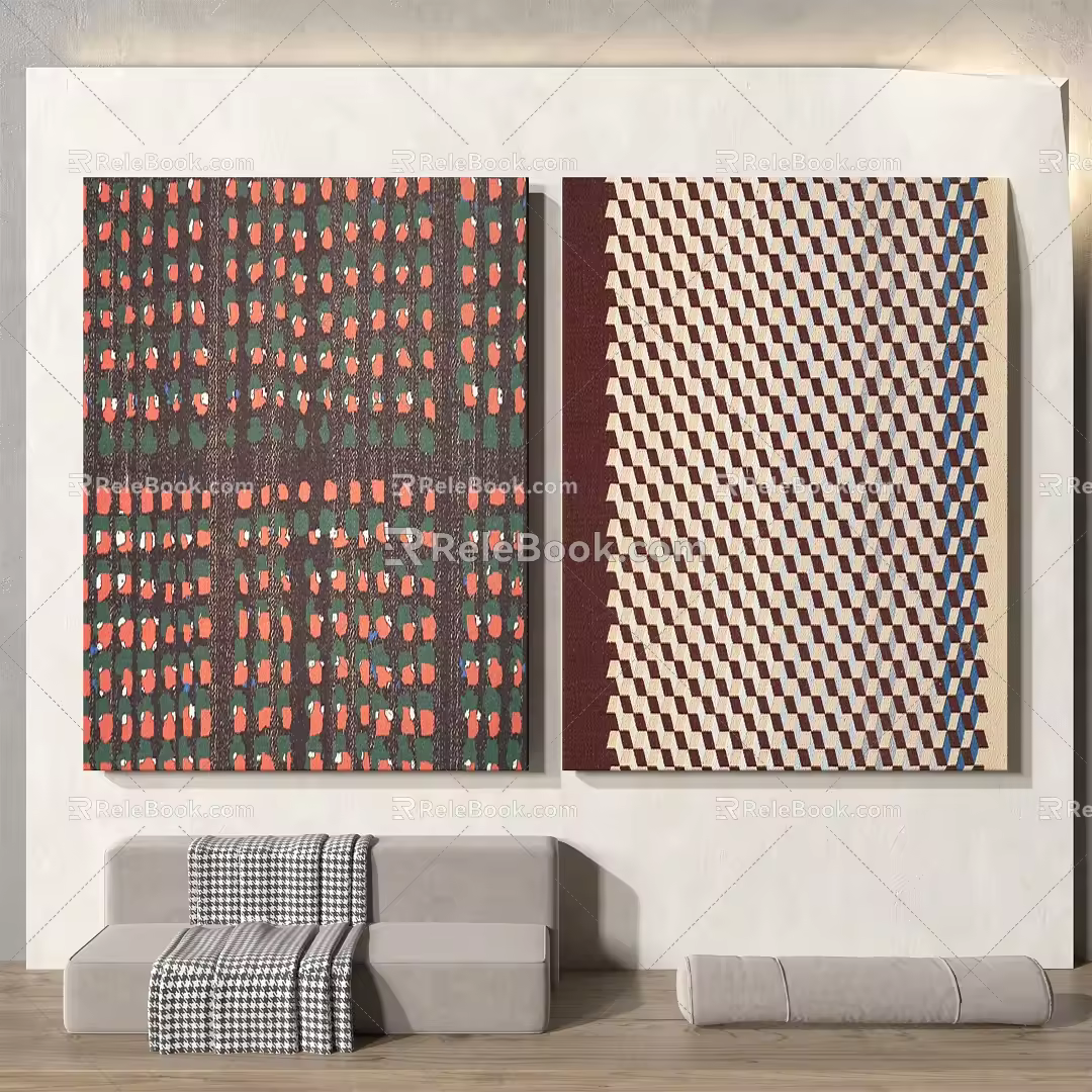 modern abstract painting abstract decorative painting 3d model