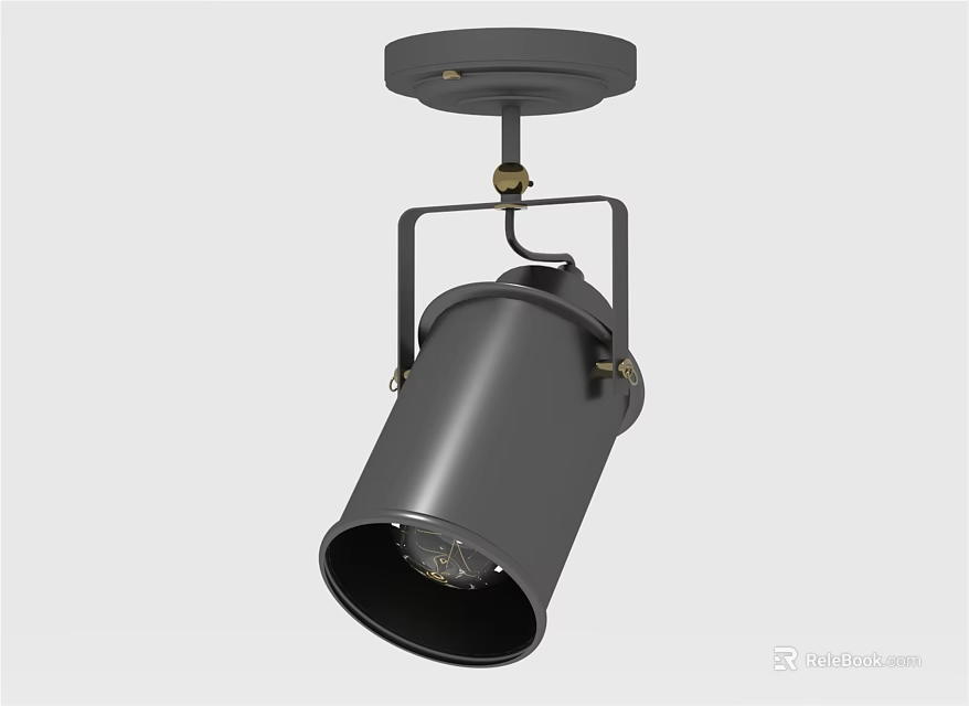 Modern Black Ceiling Spotlight With Metal Bracket For Home Furniture Lighting 3d model 