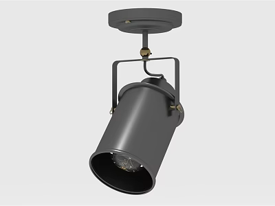Modern Black Ceiling Spotlight With Metal Bracket For Home Furniture Lighting 3d model