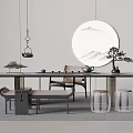 Tea table and chair combination 3d model