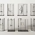 Various Glass Shower Enclosures With Different Designs And Bathroom Structures 3d model