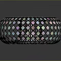 Modern Round Lighting Fixture Set With Colorful Diamond Mosaic Pattern And Shiny Reflective Surface