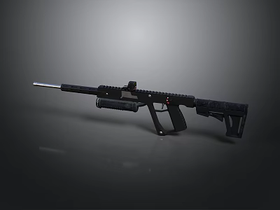 Modern Black Tactical Rifle With Scope Magazine And Ergonomic Grip Design 3d model