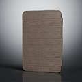 Brown Leather Tablet Case With Geometric Patterns And Textured Surface