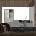 Modern Sofa Coffee Table Combination Simple Sofa Coffee Table Combination 3d model