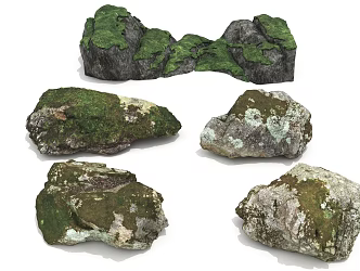 Modern Stone Moss Stone Green Vine Stone Landscape Stone 3d model