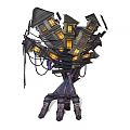 Haunted Monster Hand With Stacked Houses And Glowing Windows Clawed Form