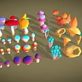 Colorful Fresh Mushroom Vegetables Showcasing Various Bright Hues and Diverse Shapes