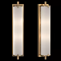 Modern Symmetric Wall Lamps With Gold Frame White Panel And Soft Lighting