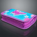 Cute Purple And Blue Butterfly Flower Print Pencil Case With Zipper Closure For Students