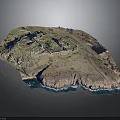 Coastal Island Landscape With Cliff Fortress And Ocean Shoreline View