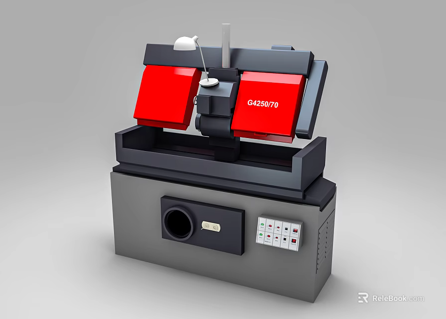 Professional Industrial Cutting Machine with Red Panels Black Body and CH450A Model Control Panel 3d model 