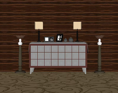 Post-modern Entrance Cabinet Neo-classical Cabinet 3d model