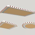 Modern Ceiling Lights With Square And Round Designs Red Decorative Edges 3d model