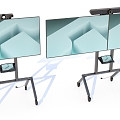 Conference TV Dual Screen Conference TV Office Supplies Mobile TV TV Bracket 3d model