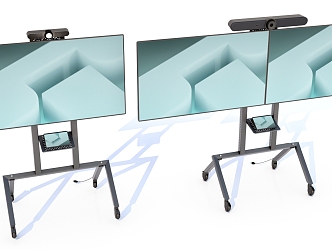 Conference TV Dual Screen Conference TV Office Supplies Mobile TV Bracket 3d model