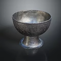 Silver Bowl With Intricate Carved Patterns And Pedestal Base For Daily Use