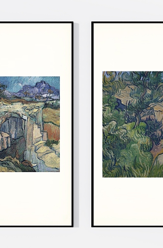 Light Luxury Van Gogh Landscape Decoration Double Painting 3d model