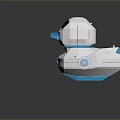 White And Blue Robot With Heart Shaped Eyes And Round Body Design