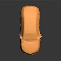 Orange Covered Car With Smooth Cloth On Dark Reflective Background 3d model