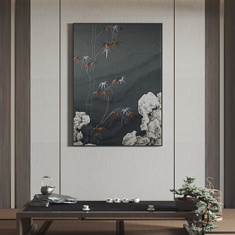 New Chinese-style Plant Painting Hanging Painting Decorative Painting 3d model