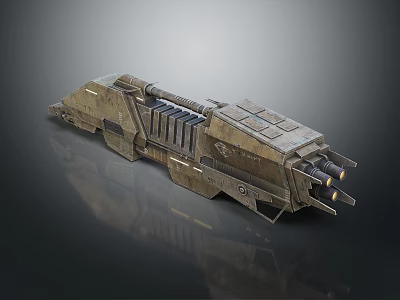 Futuristic Metallic Spaceship Design With Modular Structure Thrusters And Industrial Components For Aerospace Exploration 3d model