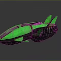 Futuristic Green Spacecraft With Sleek Aerodynamic Design For Cosmic Exploration