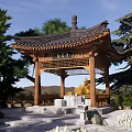 Classical Chinese Pavilion Surrounded By Trees Stones And Steps