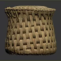 Handcrafted Woven Stool With Rounded Top Natural Fiber And Rustic Design