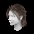 3D Human Head Model Side View With Realistic Brown Hair And Detailed Facial Organs