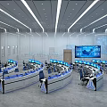 Modern Monitoring Room Science and Technology Command Center 3d model