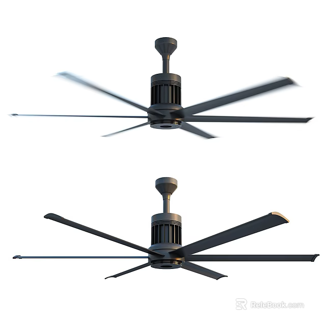 Modern Air Conditioning Fan With Multiple Blades And Ceiling Mount Design For Home Use 3d model 