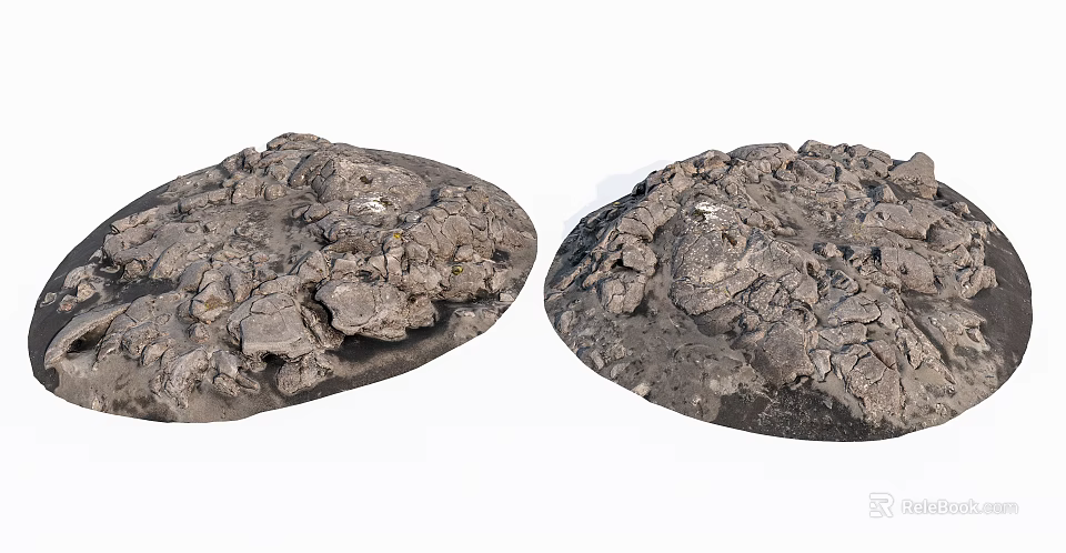 Stone Wood Decorative Objects With Circular Shape Rough Texture And Natural Patterns 3d model