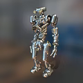Silver Robot Character With Mechanical Body And Detailed Metallic Structure 3d model