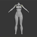 3D Female Mannequin Figure With White Body And Upper Supportive Gear 3d model
