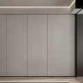 Modern Bedroom Interior Design With Glass Door Wardrobe Dressing Table And Recessed Lighting