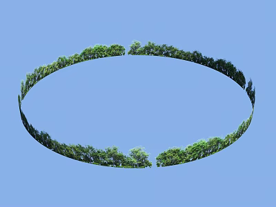 Natural Circular Green Trees Ring With Outdoor Blue Sky Background 3d model