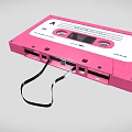 Pink Musical Instrument Cassette Tape with Extended Black Ribbon and 60 Min Marking