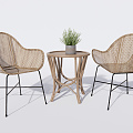 Modern Outdoor Table and Chair Outdoor Chair 3d model