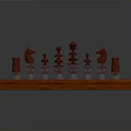 Wooden Chessboard Set with Black and White Pieces Arranged on Classic Checkerboard Surface