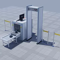 Security Checkpoint Equipment With Gate Scanner Computer Table And Barriers