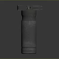 Tactical Weapon Grip Component With Textured Metal Surface And Industrial Design